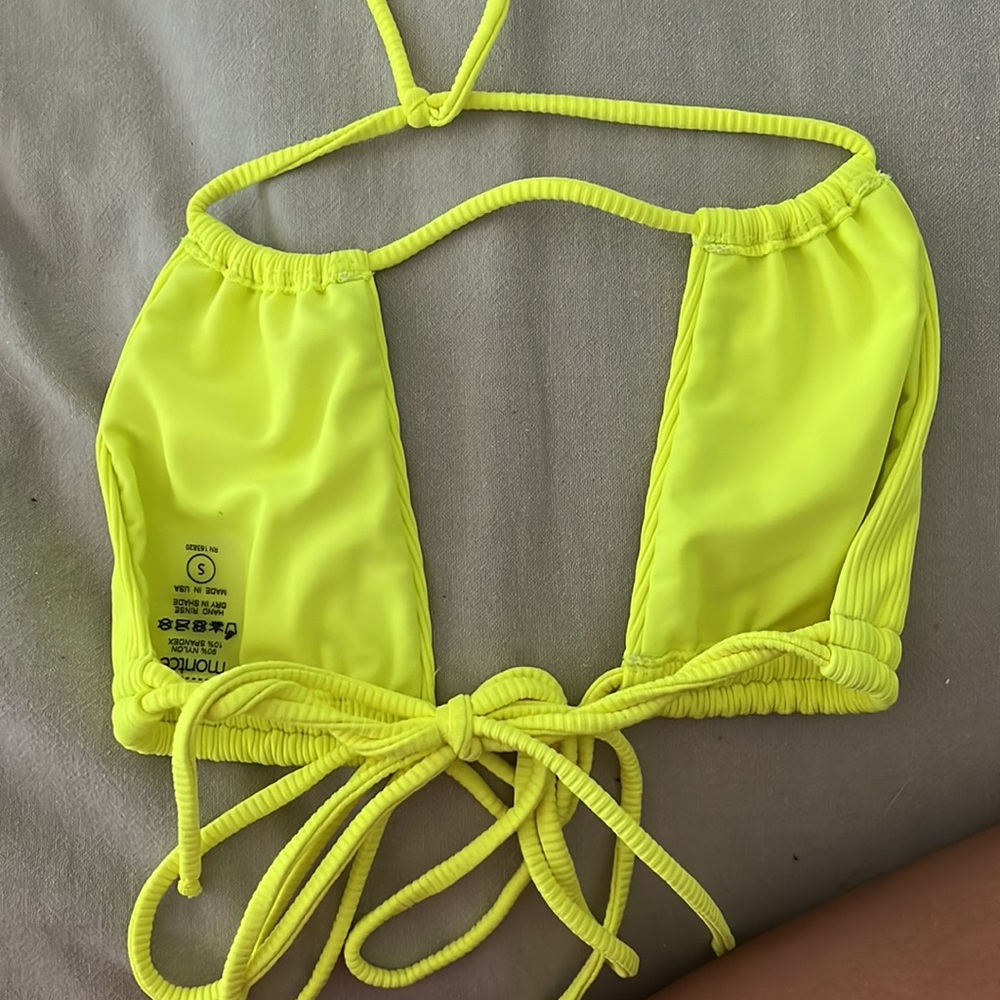 Montce Swim Yellow Bikini Top Gem